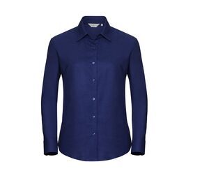 Russell Collection JZ32F - Camisa De Senhora De Manga Comprida - Easy Care Oxford Bright Royal