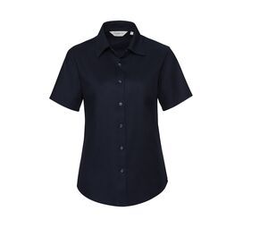 Russell Collection JZ33F - Camisa De Senhora De Manga Comprida - Easy Care Oxford Bright Navy