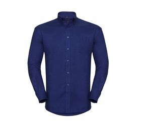 Russell Collection JZ932 - Camisa masculina Oxford Bright Royal