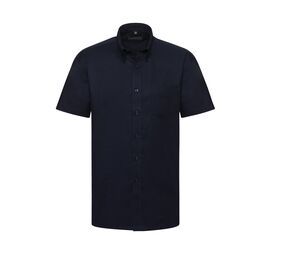 Russell Collection JZ933 - Camisa De Homem Manga Curta - Easy Care Oxford Bright Navy