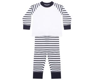 Larkwood LW072 - Pijama infantil listrado Navy Stripe / White