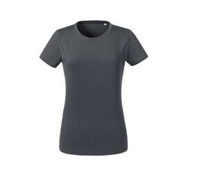 Russell RU118F - T-shirt feminina de peso pesado orgânico Convoy Grey