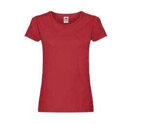Fruit of the Loom SC1422 - Camiseta do pescoço redondo feminino Vermelho