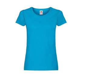 Fruit of the Loom SC1422 - Camiseta do pescoço redondo feminino Azure Blue