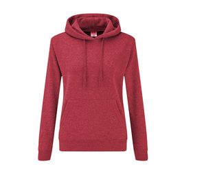 Fruit of the Loom SC269 - Sweatshirt de Capuz - Corte de Senhora Vintage Heather Red