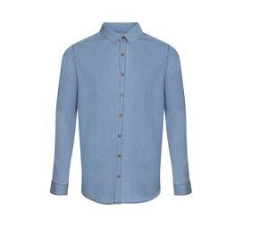 AWDIS SO DENIM SD040 - Camisa Jeans Homem Light Blue Wash