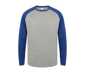 SF Men SF271 - Camisola Baseball Manga comprida Heather Grey/ Royal