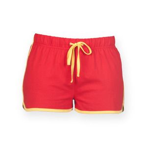 SF Women SK069 - Bermuda Retrô Mulher Red / Yellow