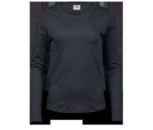 Tee Jays TJ590 - Tshirt de manga comprida interlock para mulher Cinzento escuro