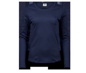 Tee Jays TJ590 - Tshirt de manga comprida interlock para mulher Azul marinho
