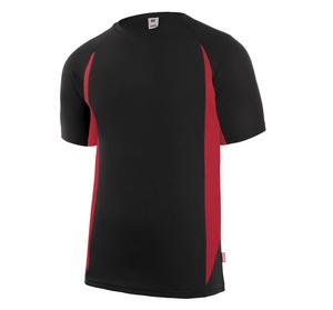 VELILLA V5501 - T-SHIRT TECHNIQUE BICOLORE Preto / Vermelho