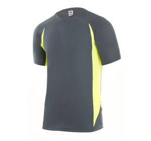 VELILLA V5501 - T-SHIRT TECHNIQUE BICOLORE Grey/ Lime