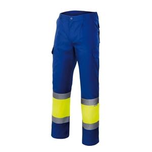 VELILLA VL157 - Calça profissional alta visibilidade Royal / Fluo Yellow