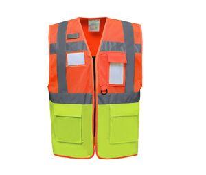 Yoko YK820 - Colete de malha de alta visibilidade Hi Vis Orange / Hi Vis Yellow