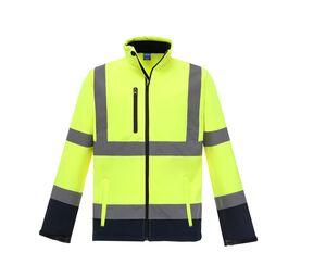 Yoko YKK09 - Casaco de Softshell de Alta Visibilidade Hi Vis Yellow/Navy