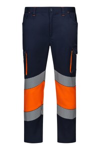 Velilla 303008S - Calças stretch bicolor AV RS NAVY BLUE/HI-VIS ORANGE