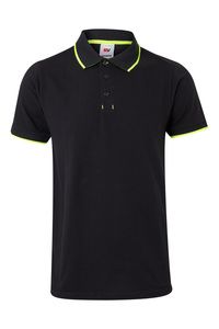 Velilla 105505 - POLO BICOLOR MC BLACK/HI-VIS YELLOW