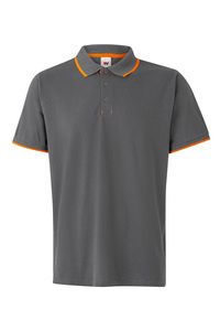 Velilla 105505 - POLO BICOLOR MC GREY/HI-VIS ORANGE