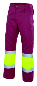 Velilla 156 - CALÇAS BICOLOR FORRADAS AV MAROON/HI-VIS YELLOW