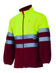 Velilla 183 - CASACO POLAR BICOLOR AV MAROON/HI-VIS YELLOW