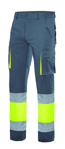 Velilla 303002S - CALÇAS STRETCH BICOLOR AV GREY/HI-VIS YELLOW