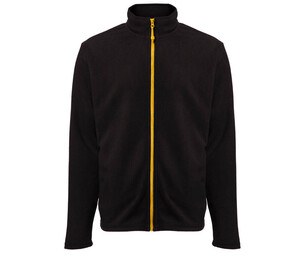 BLACK&MATCH BM700 - Men's zipped fleece jacket Preto / Amarelo