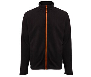 BLACK&MATCH BM700 - Men's zipped fleece jacket Black / Orange