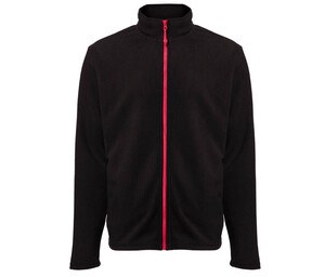 BLACK&MATCH BM700 - Men's zipped fleece jacket Preto / Vermelho