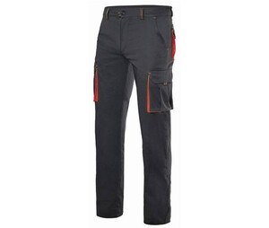 VELILLA V3024S - Two-tone workwear trousers Preto / Vermelho