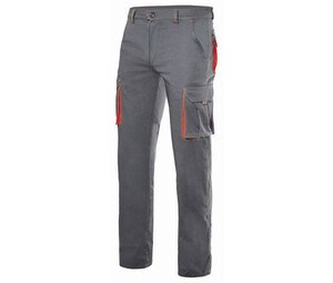 VELILLA V3024S - Two-tone workwear trousers Cinza / Vermelho