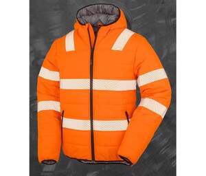 RESULT RS500X - RECYCLED RIPSTOP PADDED SAFETY JACKET Fluo Orange