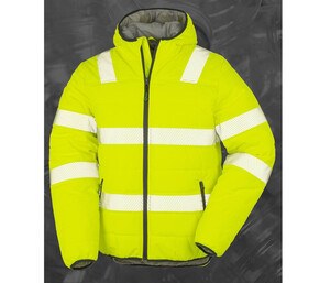 RESULT RS500X - RECYCLED RIPSTOP PADDED SAFETY JACKET Fluo Yellow