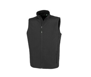 RESULT RS902M - MENS RECYCLED 2-LAYER PRINTABLE SOFTSHELL BODYWARMER Black