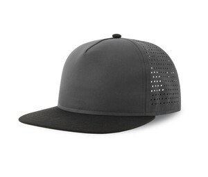 ATLANTIS HEADWEAR AT247 - Flat visor cap made of recycled polyester Cinzento escuro / Preto