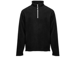BLACK&MATCH BM505 - 1/4 zip fleece jacket Preto / Branco